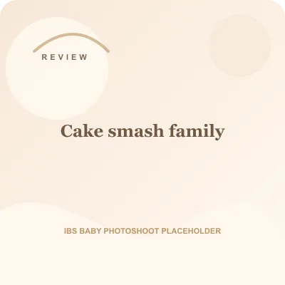 Parent testimonial style image for cake smash photoshoot Pune